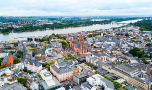 Luftblick von der Stadt Mainz